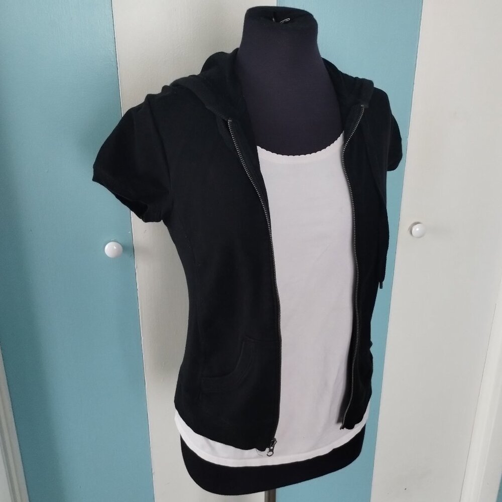 Prospirit Athletic Gear Hooded Zip-Up Black Vest w/ Pockets - Picture 2 of 5